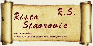 Risto Staorović vizit kartica